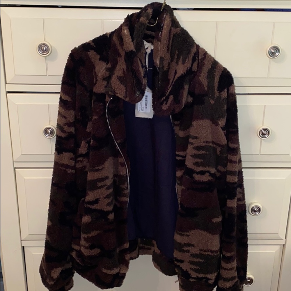 Hem & Thread camouflage teddy coat